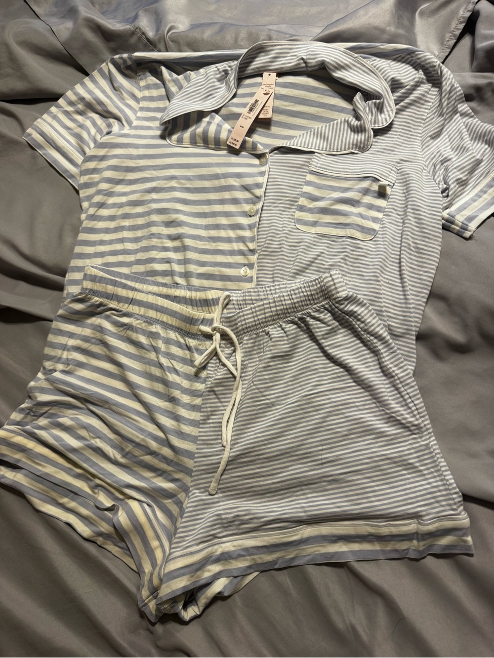 Victoria's Secret Blue/Purple and white Striped Pajama Top